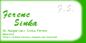 ferenc sinka business card